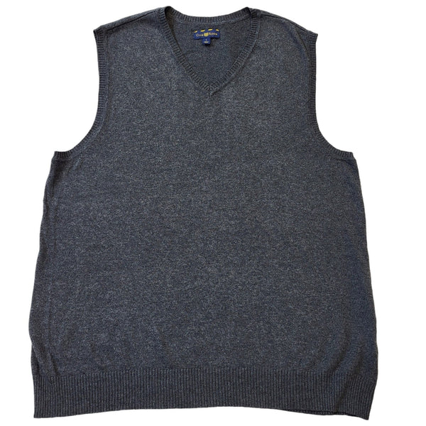 Club Room 90s Vintage Grey Cotton Sweater Vest Men's Size L