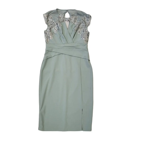 Lipsy Mint Sleeveless Sequin Wrap Dress Uk Women's Size 14 Bnwt EE93