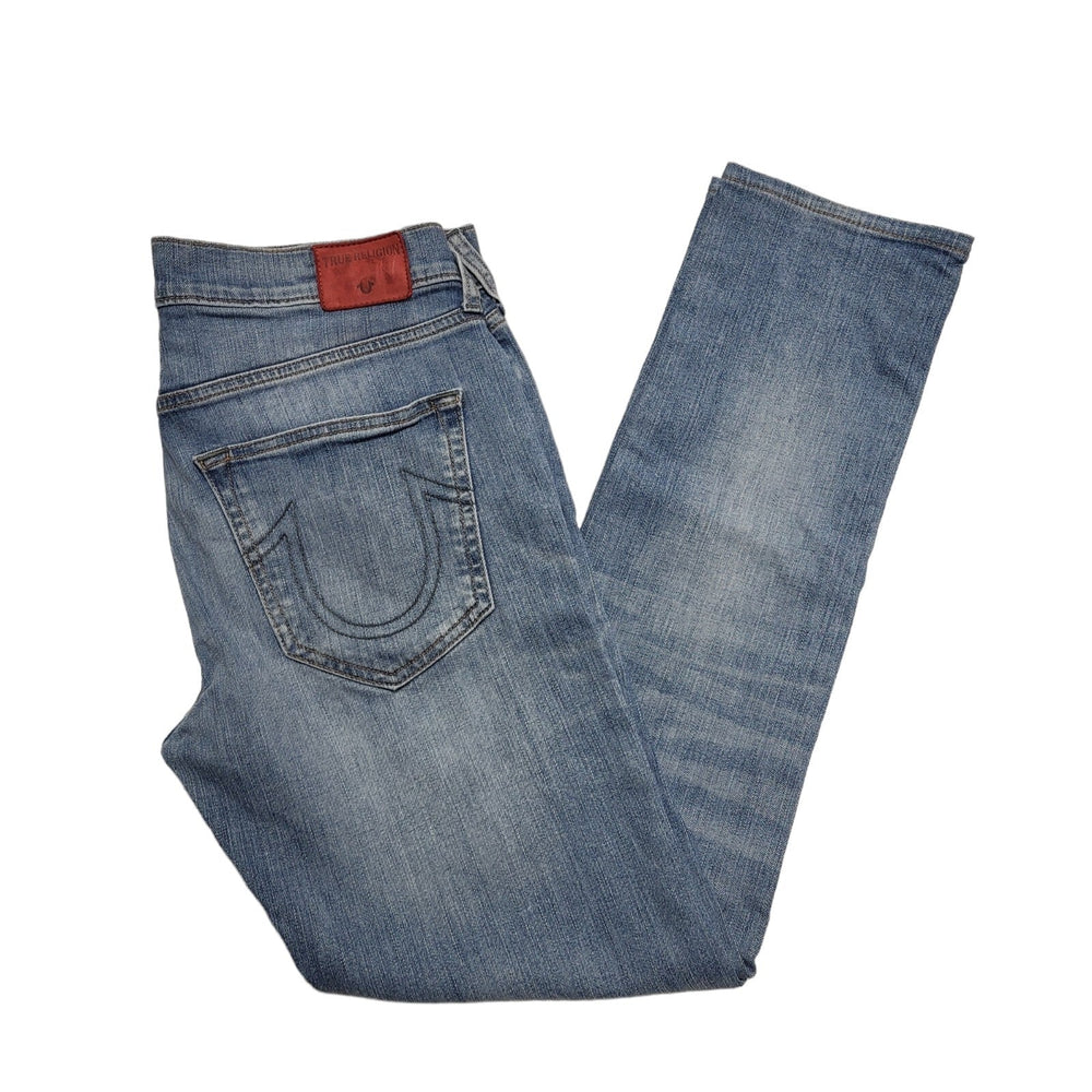 True Religion Light Blue Slim Straight Denim Jeans Uk Men's Size S W31 L30 CC360