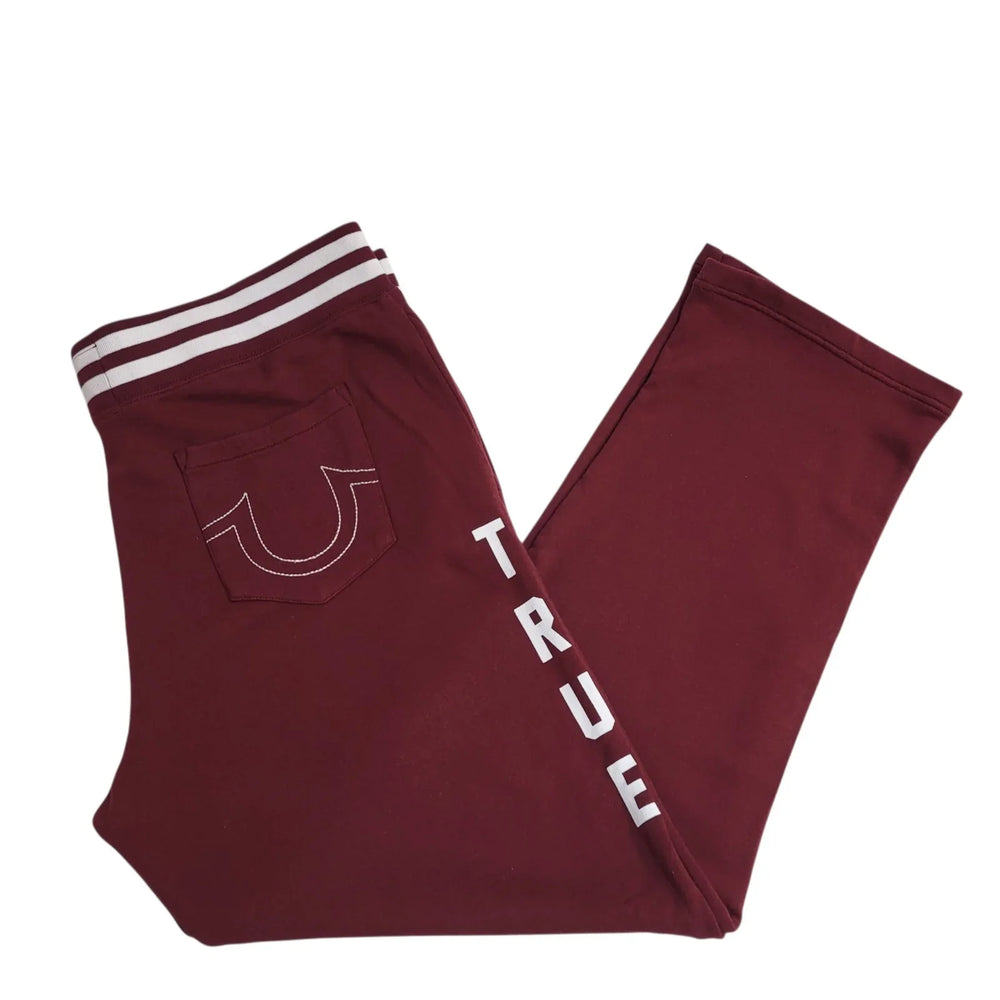 True Religion Y2K Burgundy Tracksuit Bottoms Straight Men's 3XL W40 L30