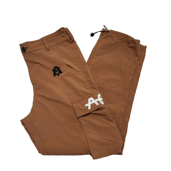 Ashluxe Brown Cargo Trousers Straight Leg Mens UK Size L W34 L31 DD7