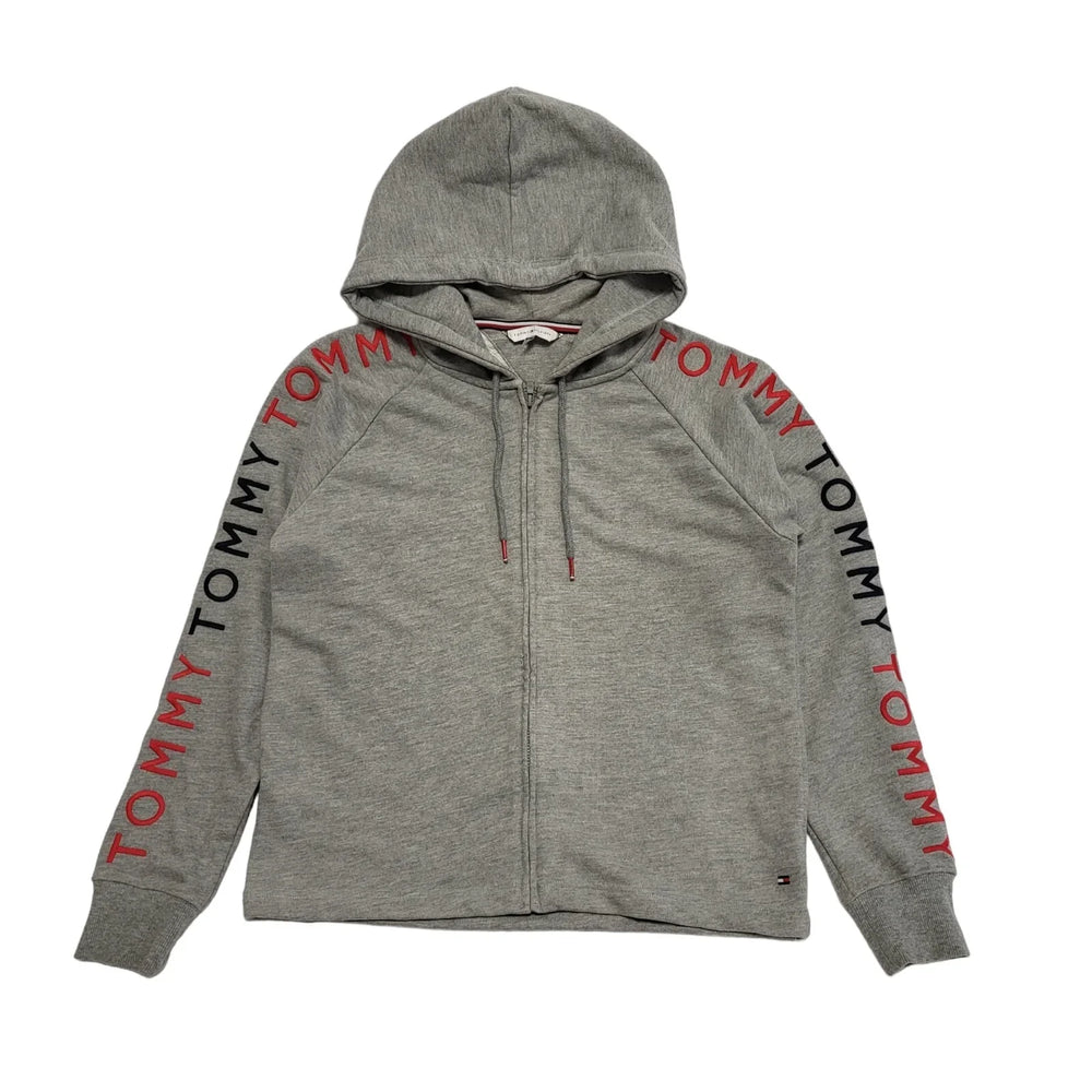 Tommy Hilfiger Grey Drawstring Sweatshirt Hoodie Uk Women's Size XS CC939