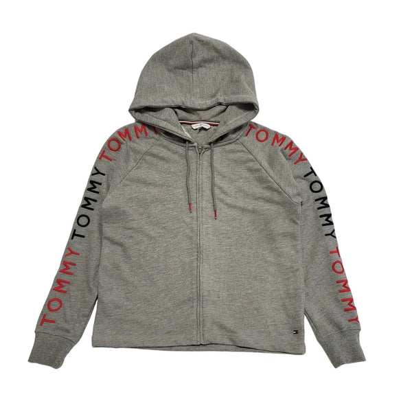 Tommy Hilfiger Grey Drawstring Sweatshirt Hoodie Uk Women's Size XS CC939