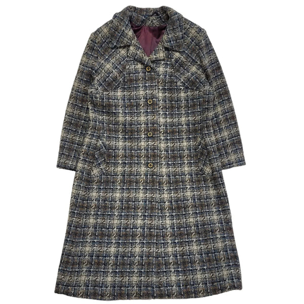 Snugkoat Blue Grey 80s Vintage Wool Button Coat Uk Women's Size 18