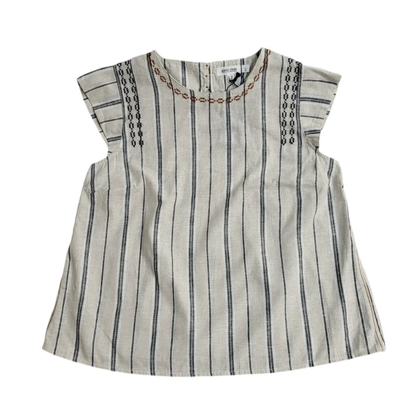 White Stuff Beige Grey Short Sleeve Dress Top Uk Women's Size 16 Bnwt EE989