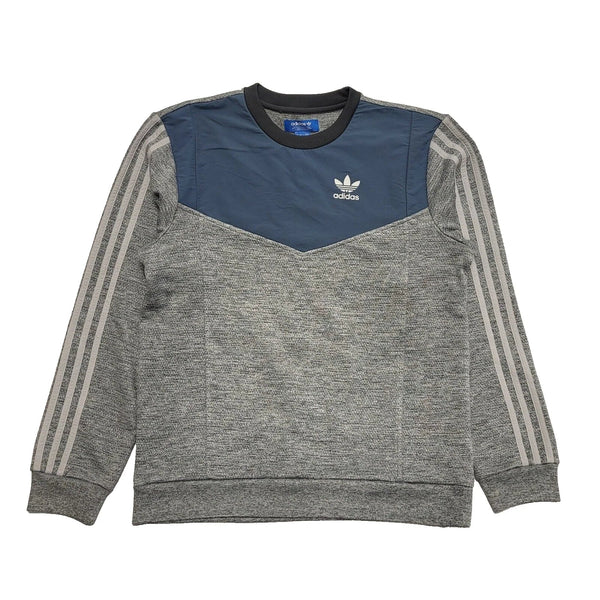Adidas Grey Blue Crew Neck Long Sleeve Sports Sweatshirt UK Men's S K993