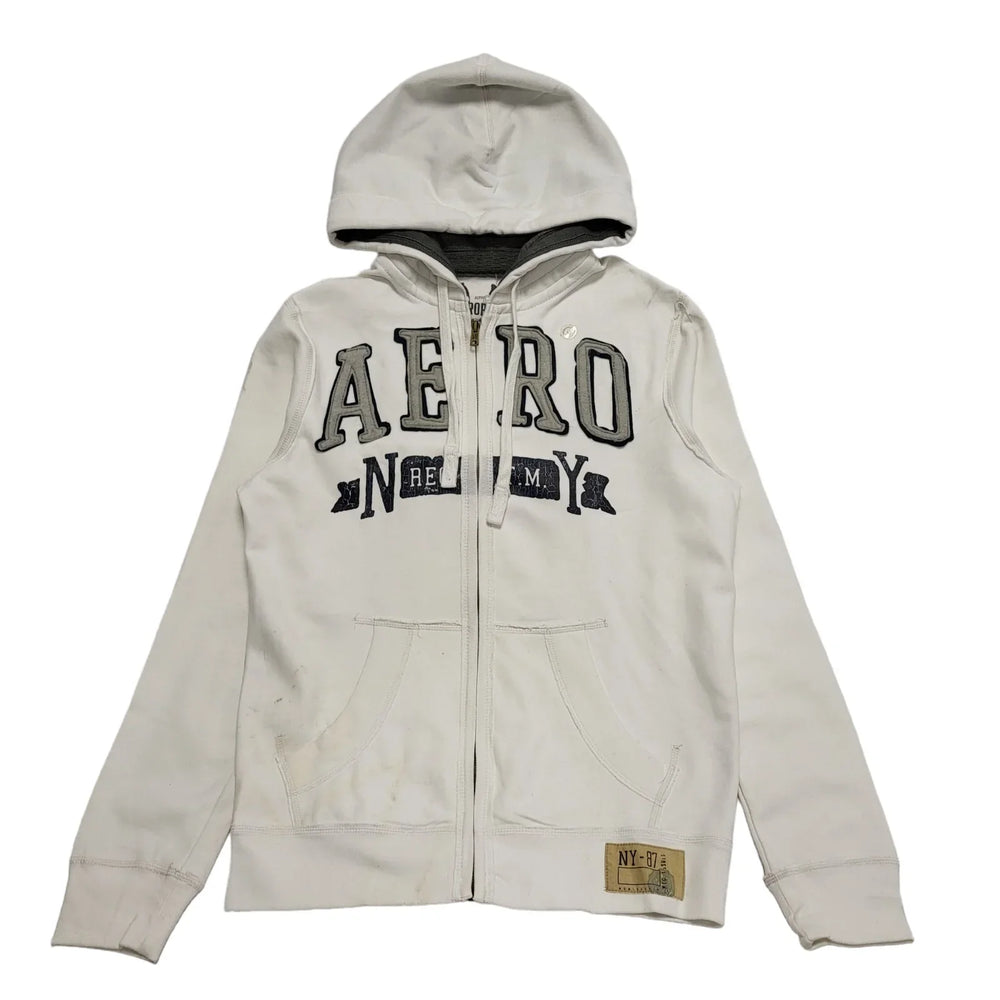 Aeropostate White Long Sleeve Zip Sweatshirt Hoodie Men's UK M EU 50 H594 BNWT