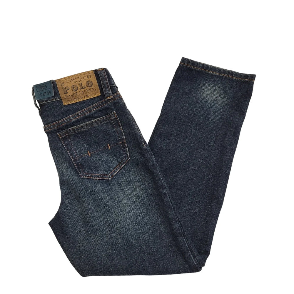 Ralph Lauren 90s Dark Blue Straight Leg Denim Jeans Boy's Age 6 W22 L21