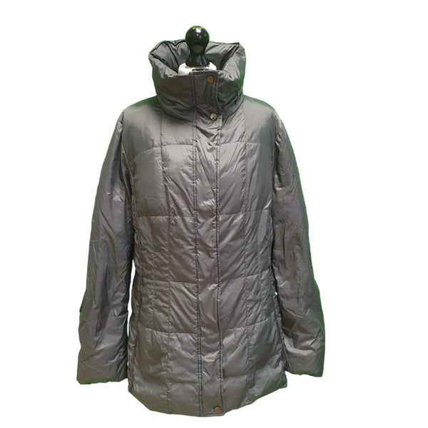 Geox Grey Puffer Quilted Casual Zip Hood Winter Coat UK Women's XL 16 K224