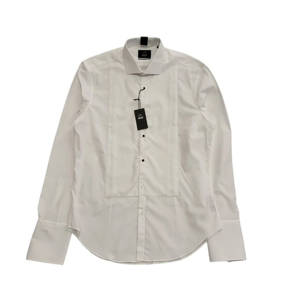 Moss 1851 White Tailored Fit Long Sleeve Dress Shirt Uk Men's Size M Bnwt CC166