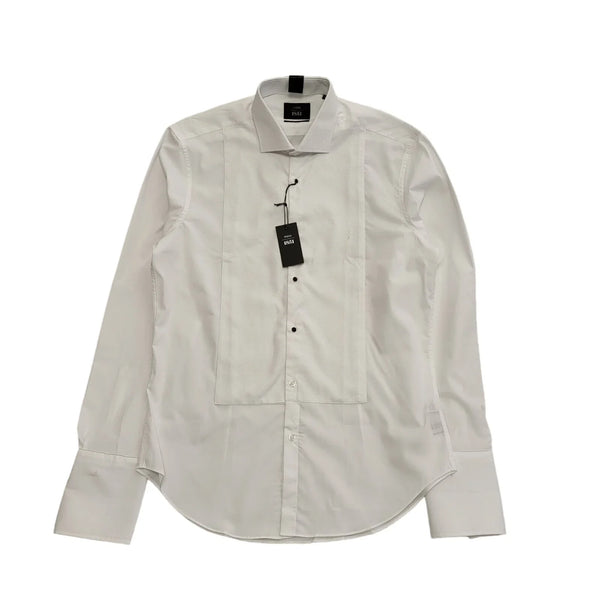 Moss 1851 White Tailored Fit Long Sleeve Dress Shirt Uk Men's Size M Bnwt CC166
