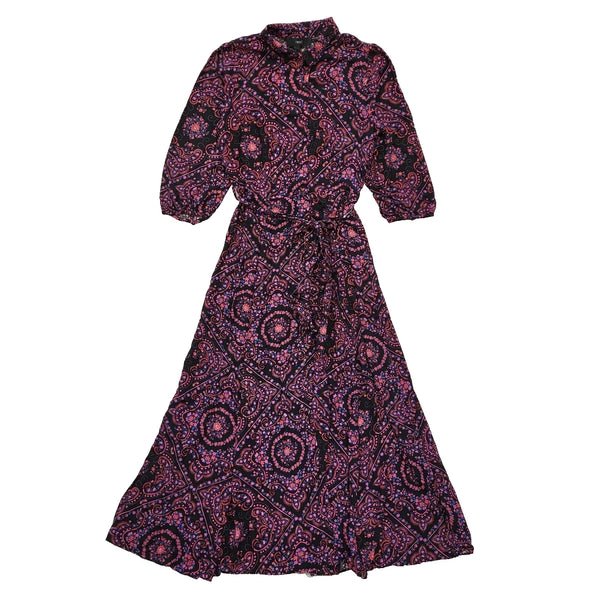 Next Purple Dress Maxi Long Sleeve Button Front Split BNWT UK S 8 L347