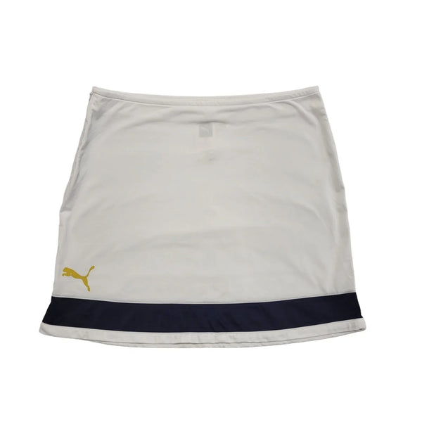 Puma Y2K Vintage White A-Line Sports Zip Up Skirt Womens UK Size Large