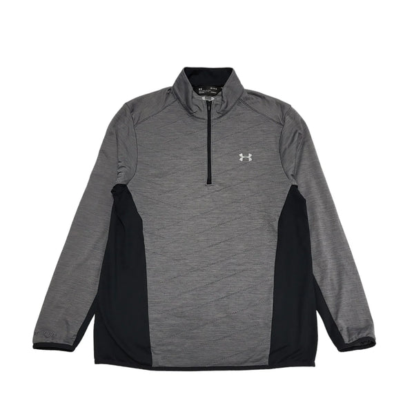 The North Face Cold Gear 1/4 Zip Activewear Top Grey & Black Mens UK M BB583