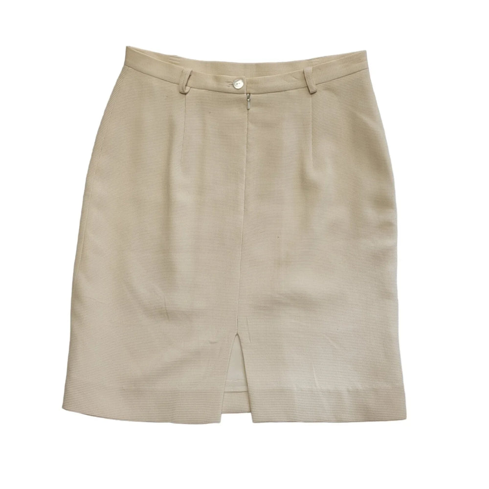Hobbs Vintage 80's Cream Knee Length Silk Skirt Womens UK Size 10 W28