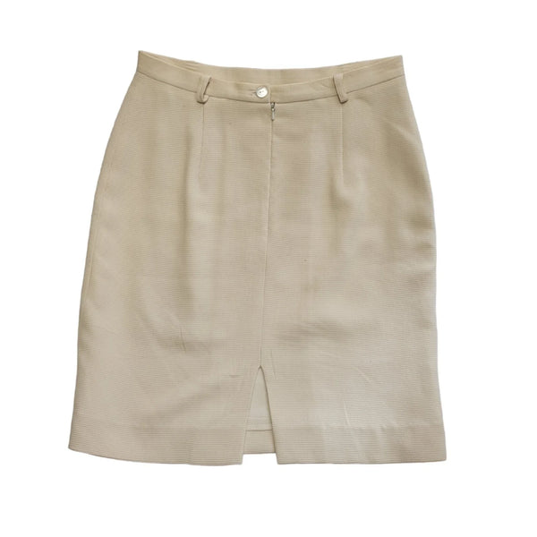 Hobbs Vintage 80's Cream Knee Length Silk Skirt Womens UK Size 10 W28