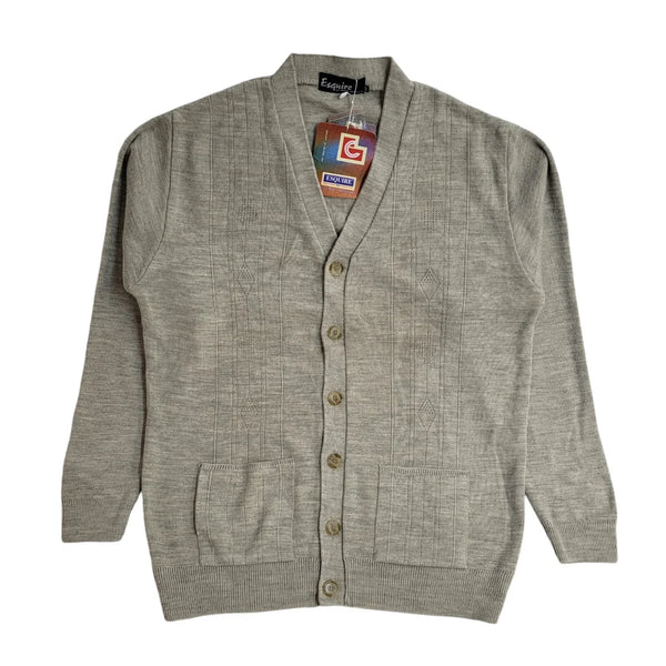 Esquire Vintage Beige Button Cardigan UK Men's Size XL Bnwt