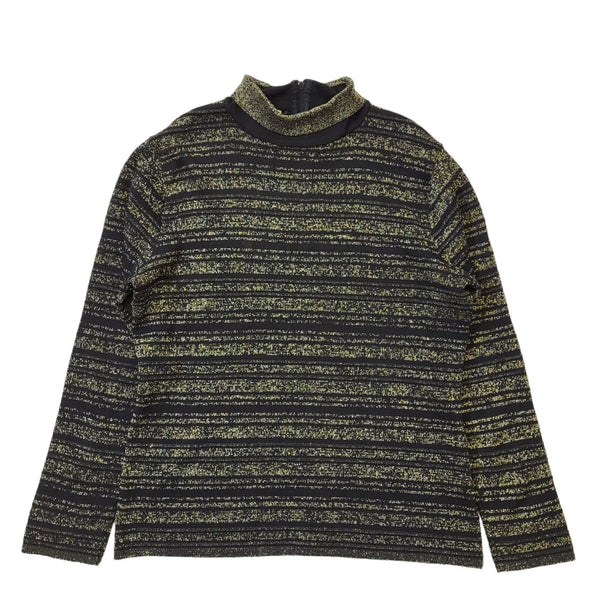 70s Vintage Hutchisons Black & Gold Roll Neck Jumper Women's Size M Eu 38