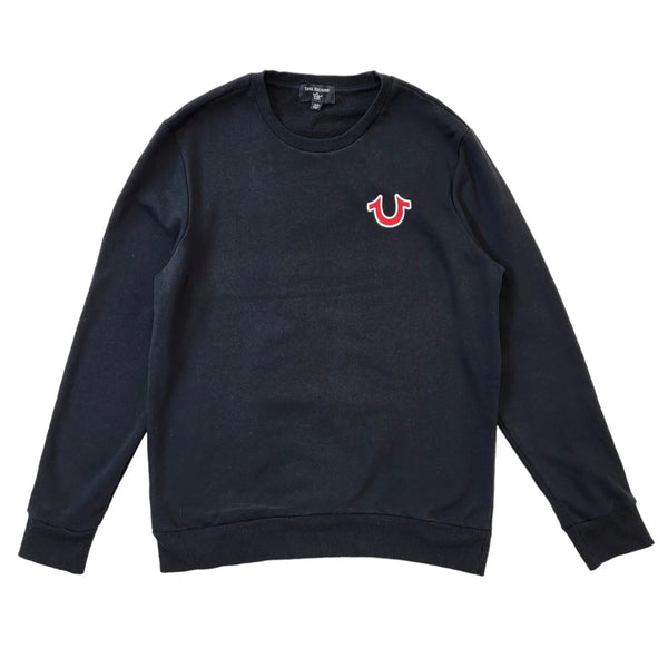 True Religion Black Crew Neck Casual Sweatshirt Uk Men's Size XS L366