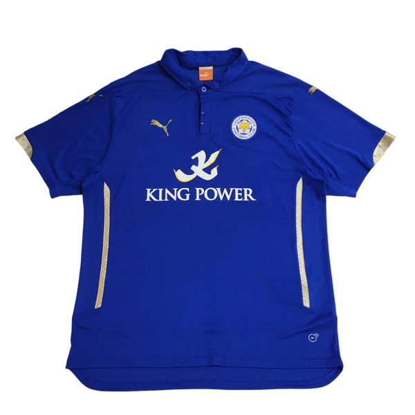 Pumas Leicester City FC Polo Shirt Blue Short Sleeve Mens Size UK XXL EE354