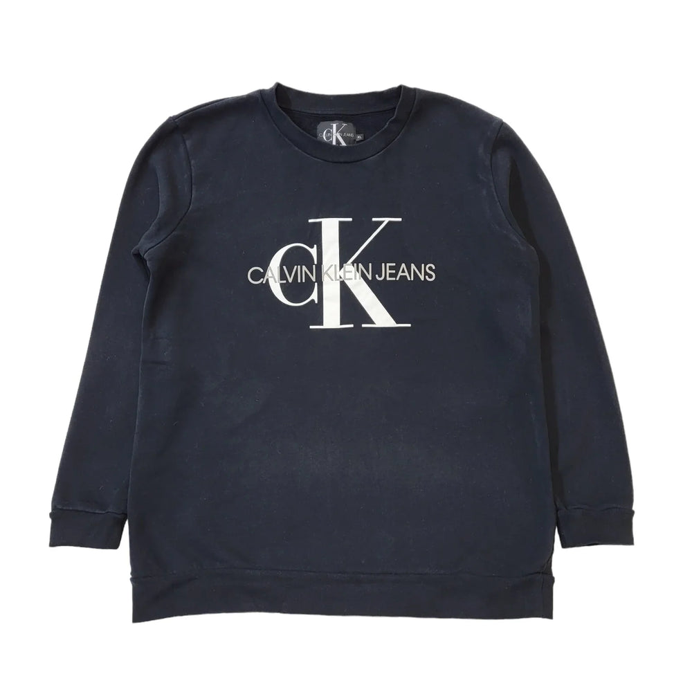 Calvin Klein Black Spell Out Long Sleeve Casual Sweatshirt Men's Uk XL H103