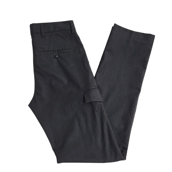 Bertoni Black Straight Leg Dress Trousers UK Men's Size XS W28 L32 EE738