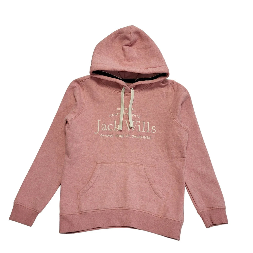 Jack Wills Pink Sports Hoodie Drawstring Pullover Womens UK Size 10 DD603