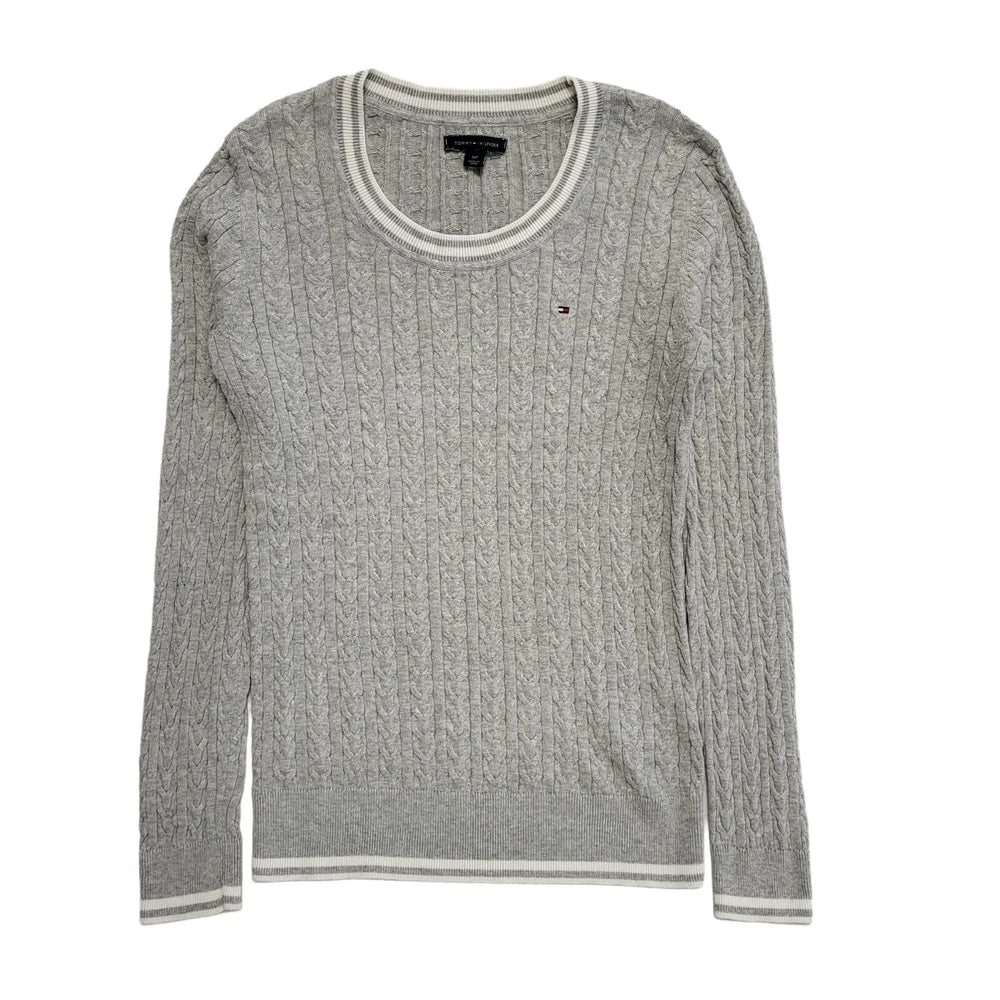 Tommy Hilfiger 90s Vintage Grey Long Sleeve Round Neck Jumper Women's Size S