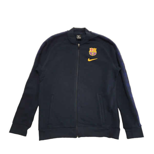 Nike Navy Blue L/Sleeve FC Barcelona Tracksuit Top Jacket UK Men's Medium K316