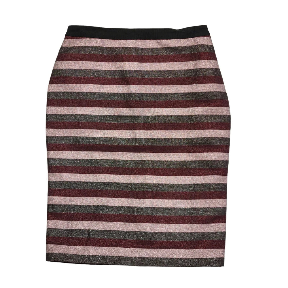 Boden Pink,Grey & Purple Striped Midi Skirt Womens BNWT Size 12 W30 DD690