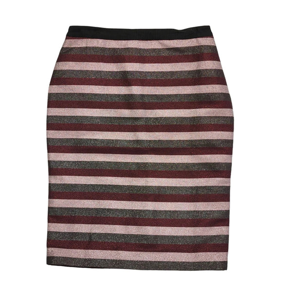 Boden Pink,Grey & Purple Striped Midi Skirt Womens BNWT Size 12 W30 DD690