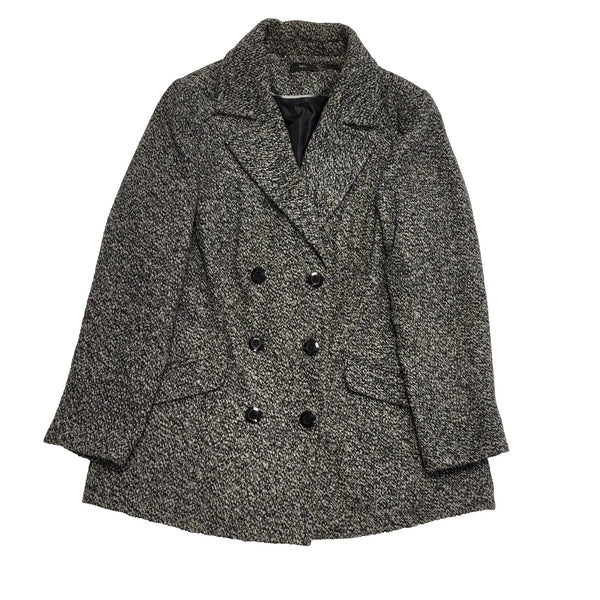 M&Co Grey Button Long Collared Coat UK Women's Size 16 K98