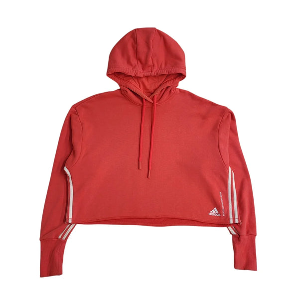 Adidas Sports Hoodie Oversized Cropped Pink Women's UK Size 12-14 EE752