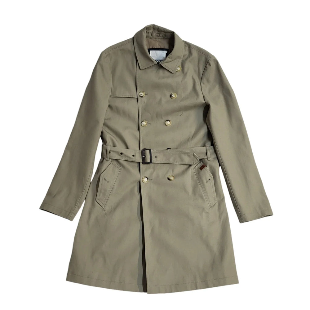 Ben Sherman Beige Button & Belted Rain Coat UK Men's Size Medium EE924