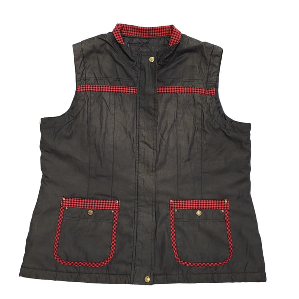 80s Vintage Back Zipped Gilet Waistcoat Uk Women's Size 18