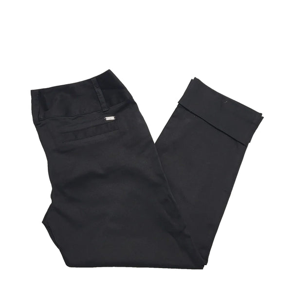 Guess Black Turn Up Tapered Dress Trousers UK Women's L W30-32 L23 K739