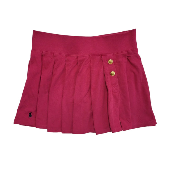 Polo Ralph Lauren Pink Pleated Mini Skirt Uk Women's Size XL W32