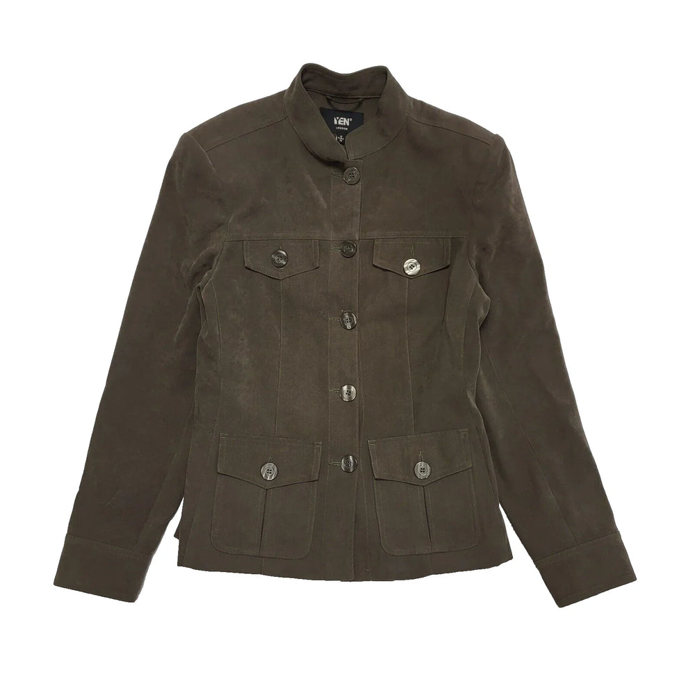 Yen London Vintage 90's Green Button Front Jacket Womens UK Size 10