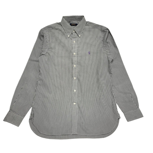 Ralph Lauren Black & White Stripe Relaxed Fit Long Sleeve Shirt Men's UK M CC294