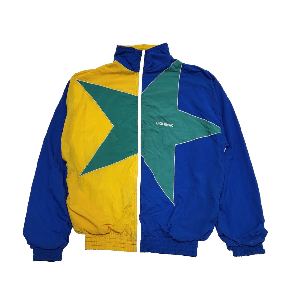 Vintage IMA Biofenac Blue Yellow Green Shell Jacket uk Men's xL H795