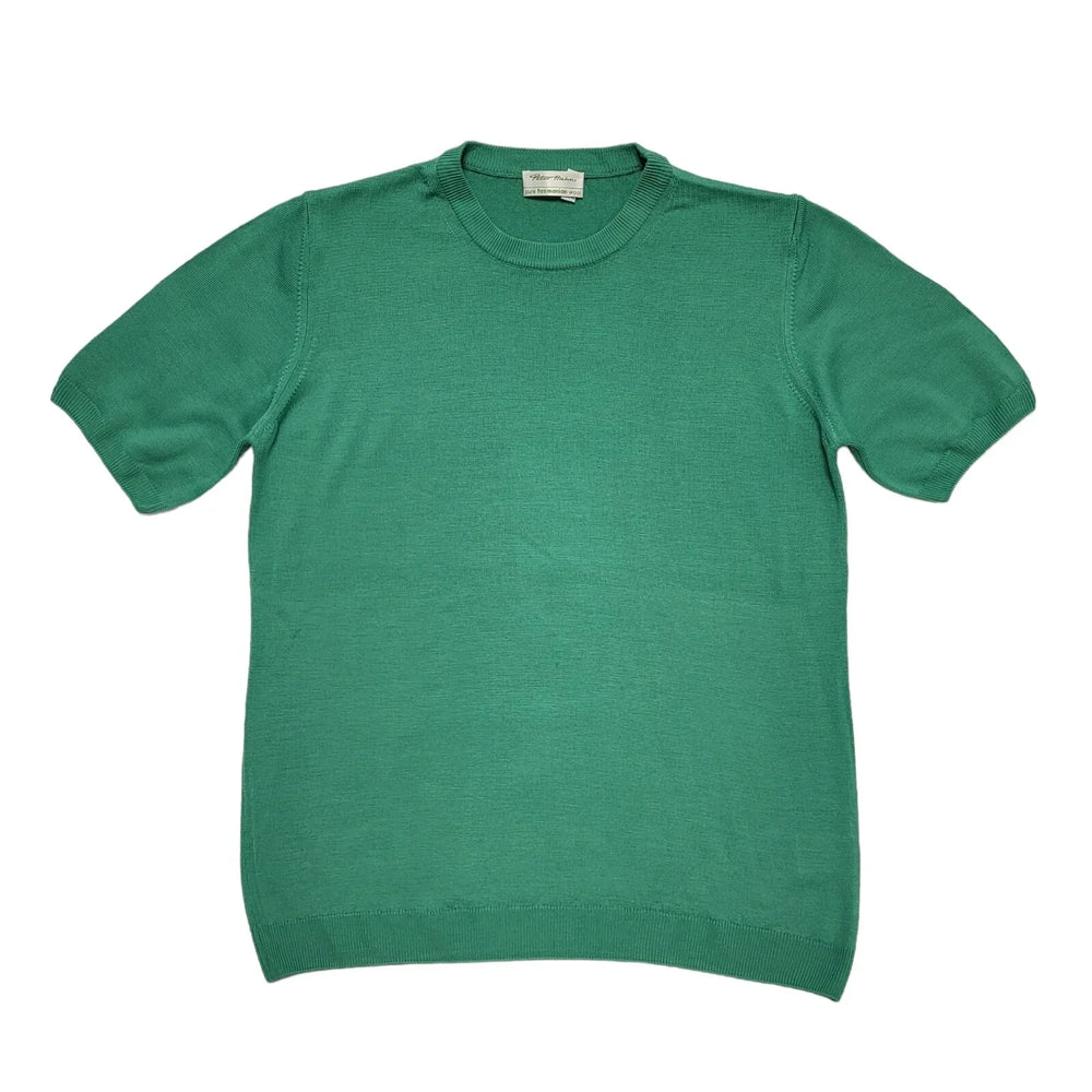 Peter Hahn Vintage 80's Green Short Sleeve Round Neck Jumper Womens UK 16