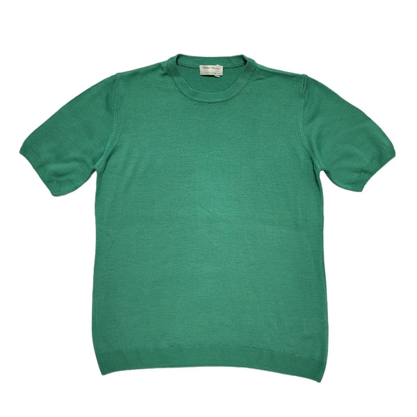 Peter Hahn Vintage 80's Green Short Sleeve Round Neck Jumper Womens UK 16