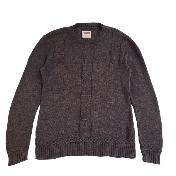 Levi's Knitted Jumper  Vintage 90s Brown Crew Neck UK Men's Size L