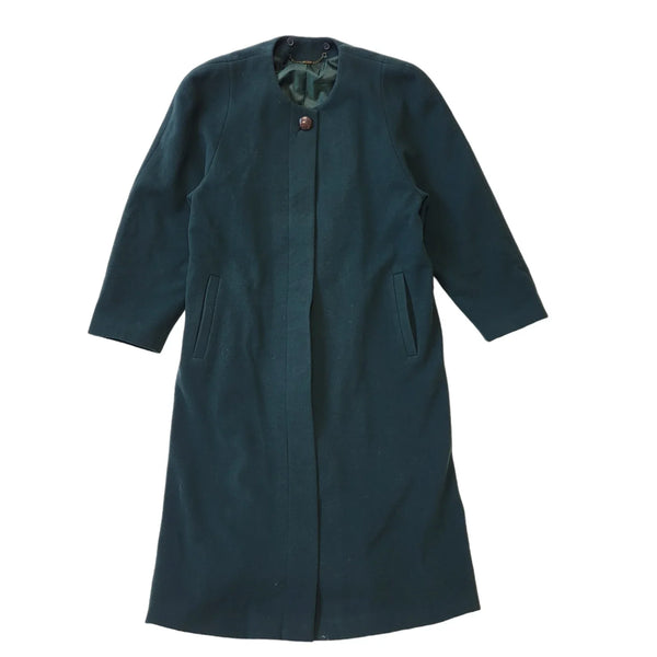 Your Sixth Sense C&A 90s Vintage Green Cashmere Longline Coat Women's Size 14