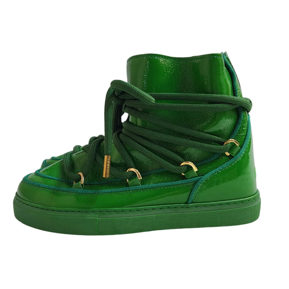 Inuikii Green Lace-up Leather Sheepskin Lined Boots Uk Women's Size 4 Bnwob