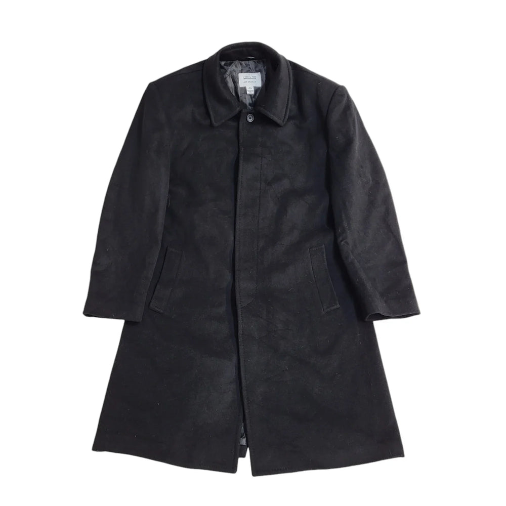 Joseph & Feiss Black Button Wool Overcoat UK Men's Size L EE923
