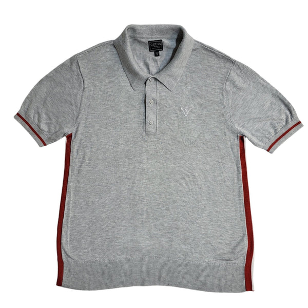 Guess Grey Short Sleeve Collared Polo Shirt Uk Men's Size Medium EE781