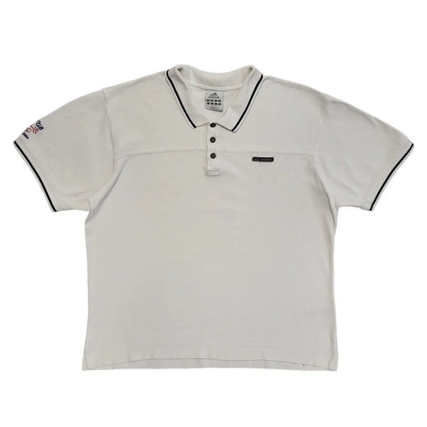 Adidas Vintage 90's White Sports Short Sleeve Polo Top Uk Men's Size XL