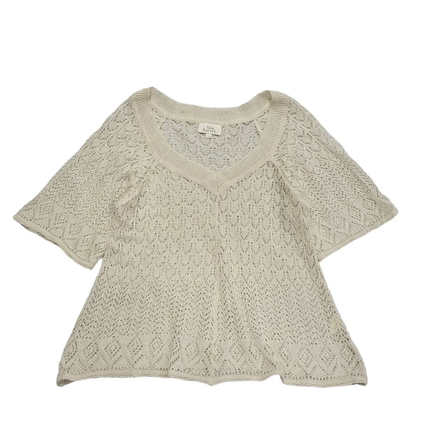 Ann Harvey Vintage 90s Cream Lace Short Sleeve Top Uk Women's Size 16