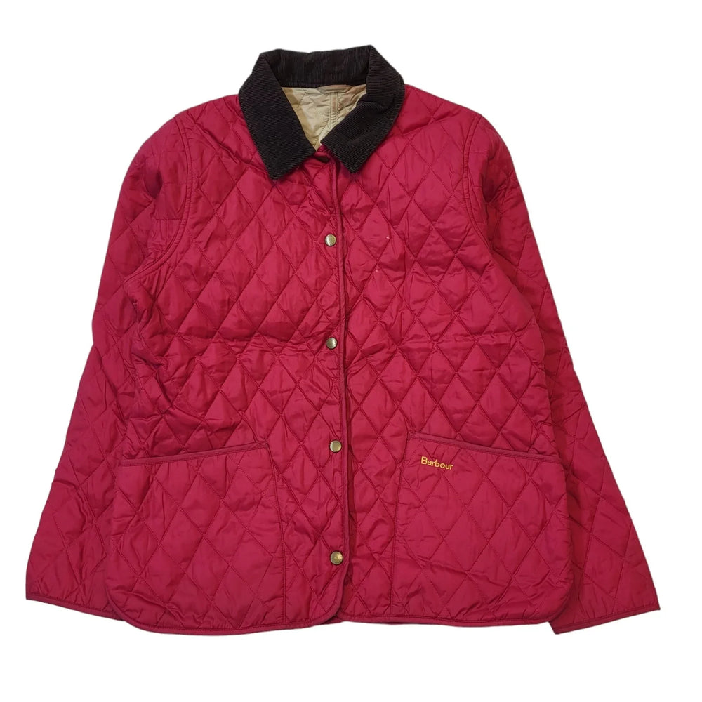 Girl's Barbour Liddesdale Pin k Snap Quilted Jacket Age 14-15 Years 2xL H580